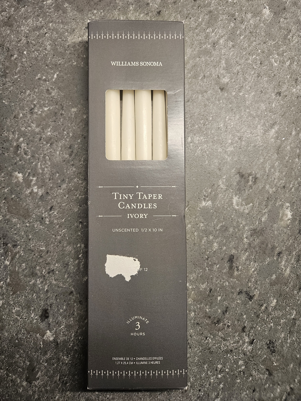 Williams Sonoma Tiny Taper Candles – Beeswax Blend – Ivory Set of 12